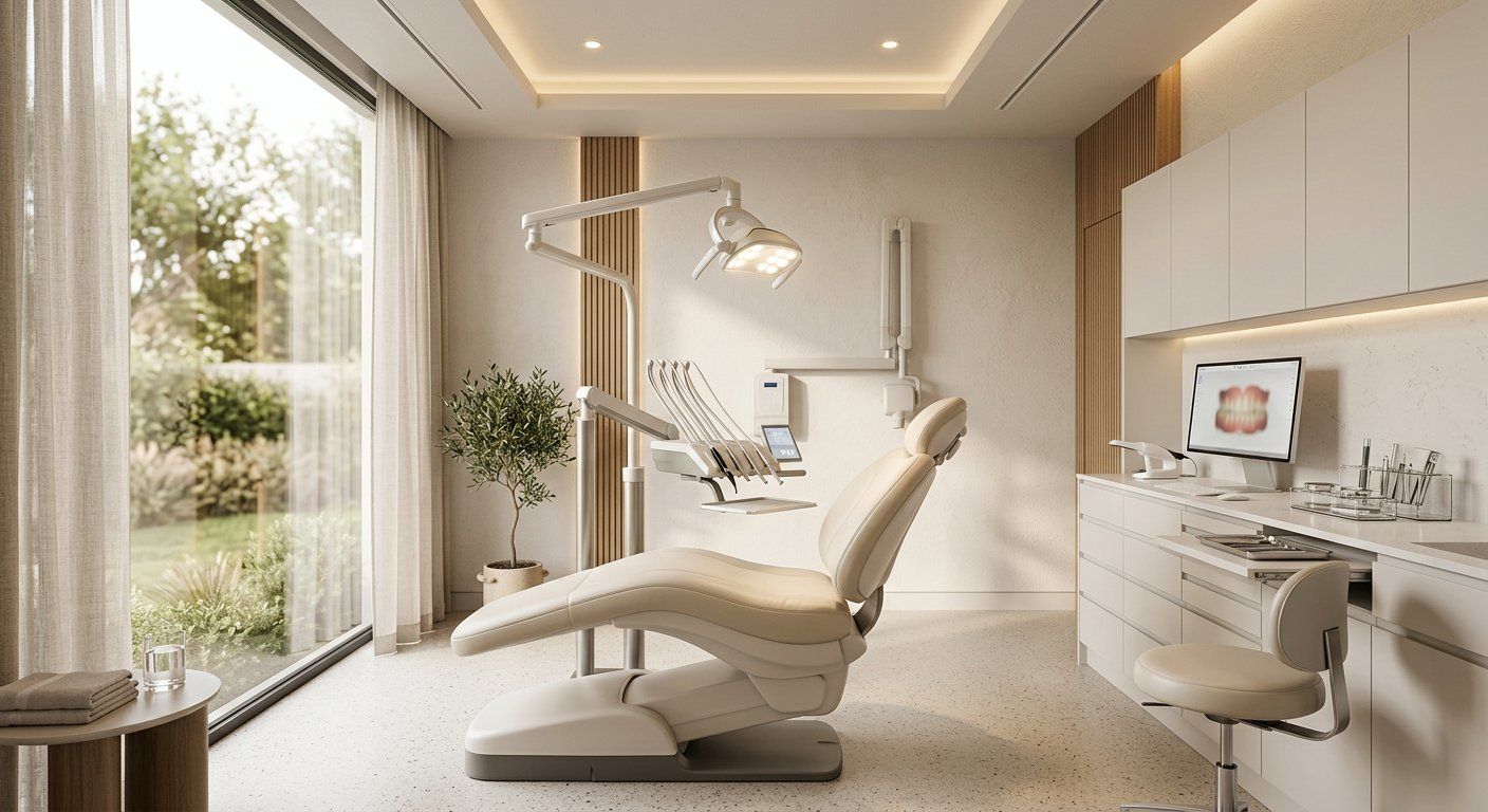Salle de soins dentaires moderne avec fauteuil confortable