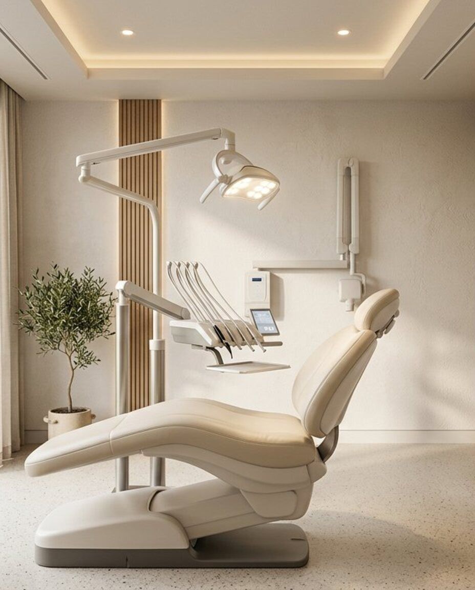 Fauteuil et équipements dans une salle d’endodontie vide