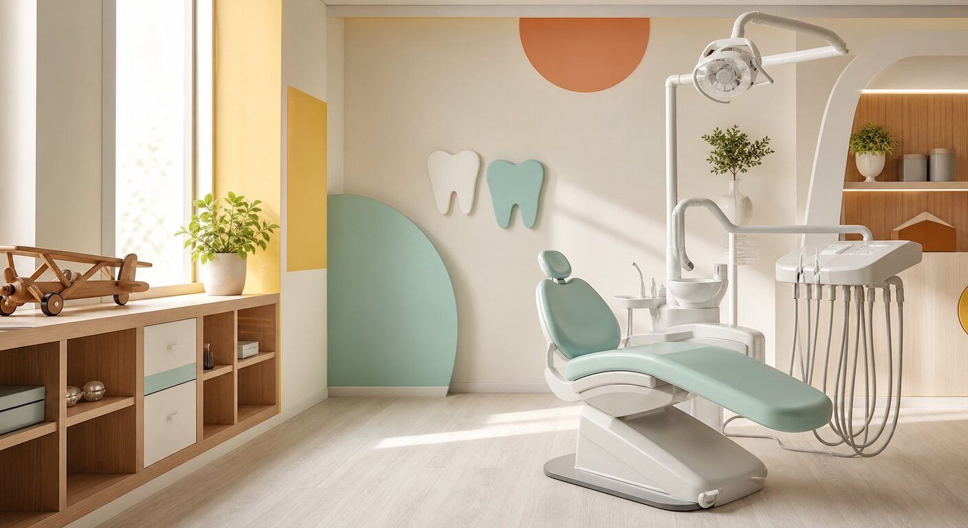 Salle de soins pédiatriques vide aux couleurs douces