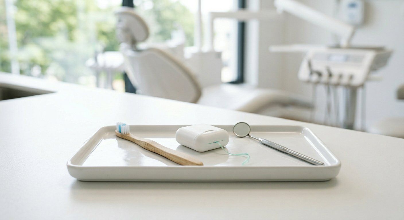 Outils d'hygiène dentaire propres disposés soigneusement